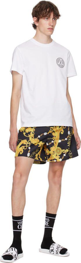 Versace Jeans Couture White Logo Slides - Picture 3