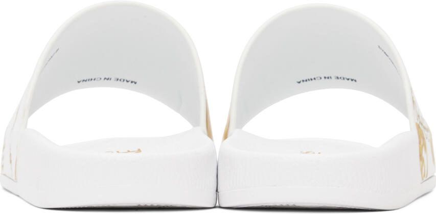 Versace Jeans Couture White Shelly Chain Couture Slides