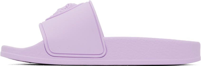 Versace Kids Purple 'La Medusa' Slides - Picture 3