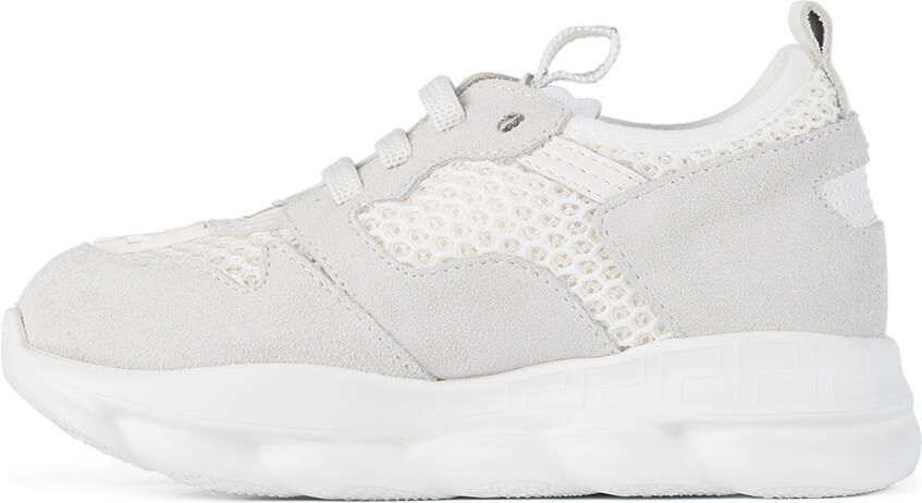Versace Kids White  Grey Chain Reaction 2 Sneakers - Picture 3