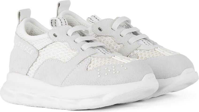 Versace Kids White  Grey Chain Reaction 2 Sneakers - Picture 2
