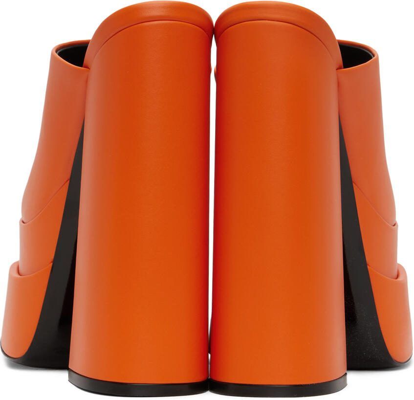 Versace Orange Aevitas Platform Heels