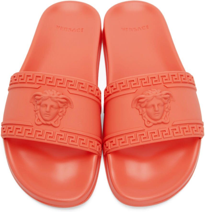Versace Orange Palazzo Slides