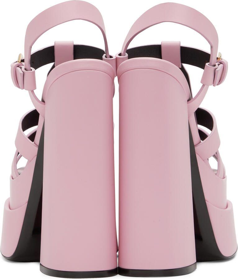 Versace Pink 'La Medusa' Platform Mary Jane Heels - Picture 3