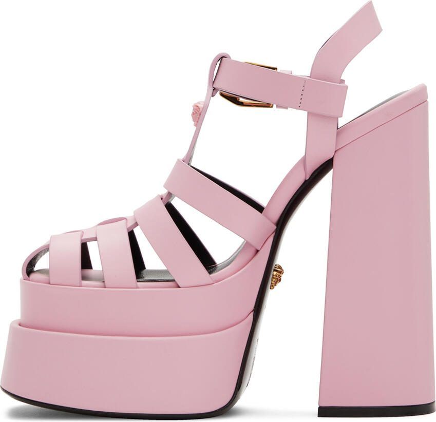 Versace Pink 'La Medusa' Platform Mary Jane Heels - Picture 2
