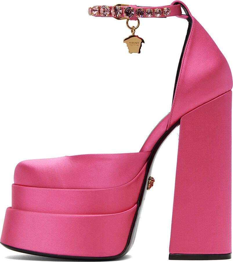 Versace Pink Medusa Aevitas Platform Heels
