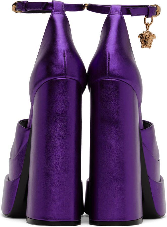 Versace Purple Medusa Aevitas Platform Heeled Sandals - Picture 3