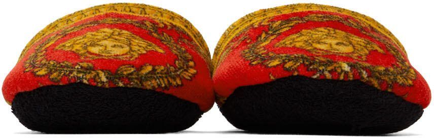 Versace Red  Black I Heart Baroque Slippers - Picture 3