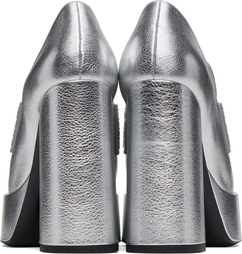 Versace Silver '95 Medusa Platform Pumps
