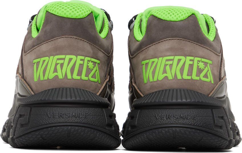 Versace Taupe  Green Trigreca Sneakers