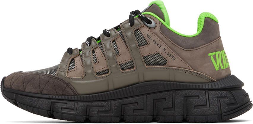 Versace Taupe  Green Trigreca Sneakers - Picture 3