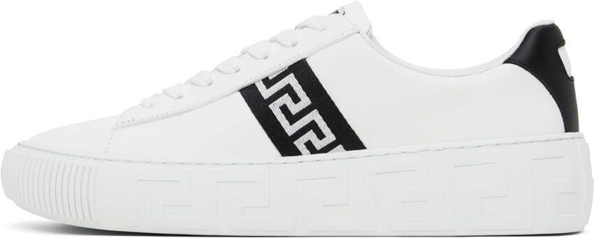 Versace White  Black Greca Sneakers - Picture 5