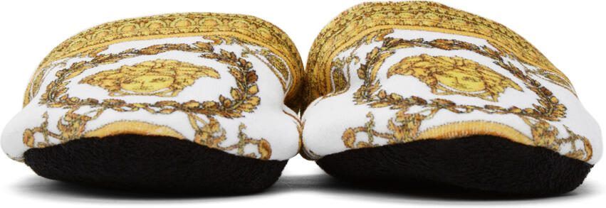 Versace White  Black I Heart Baroque Slippers - Picture 3