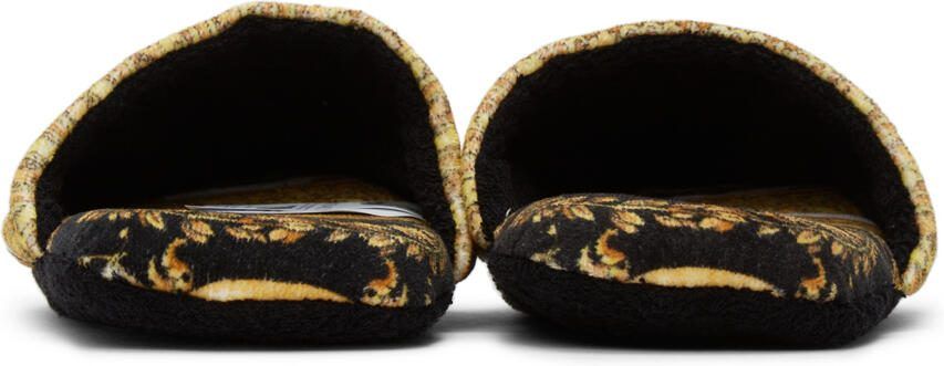 Versace White  Black I Heart Baroque Slippers - Picture 2