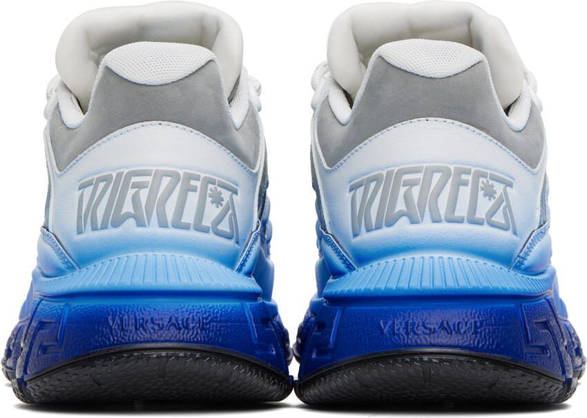 Versace White  Blue Trigreca Sneakers