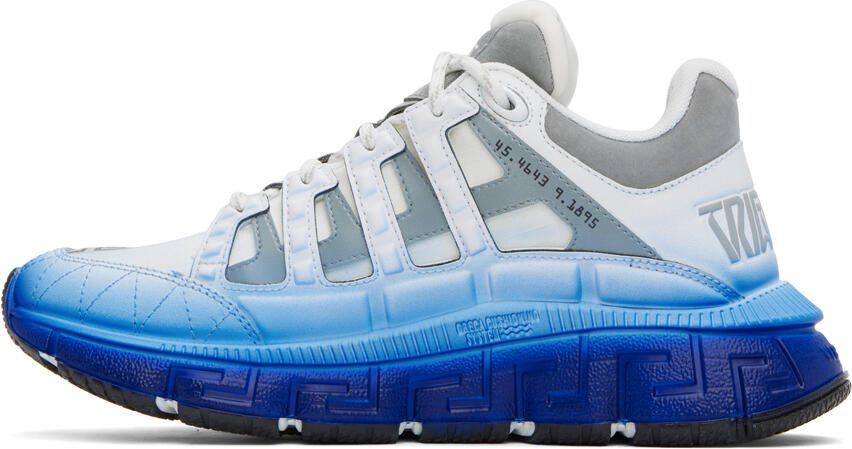 Versace White  Blue Trigreca Sneakers - Picture 3