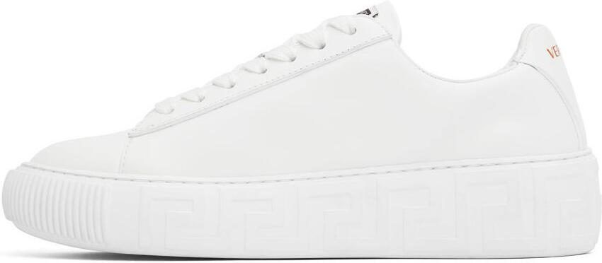 Versace White  Pink Safety Pin Sneakers - Picture 3