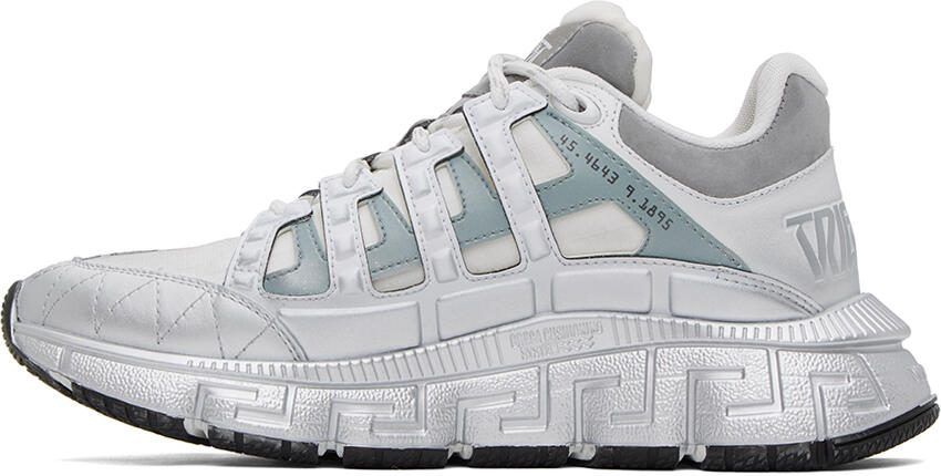 Versace White  Silver Trigreca Sneakers - Picture 3