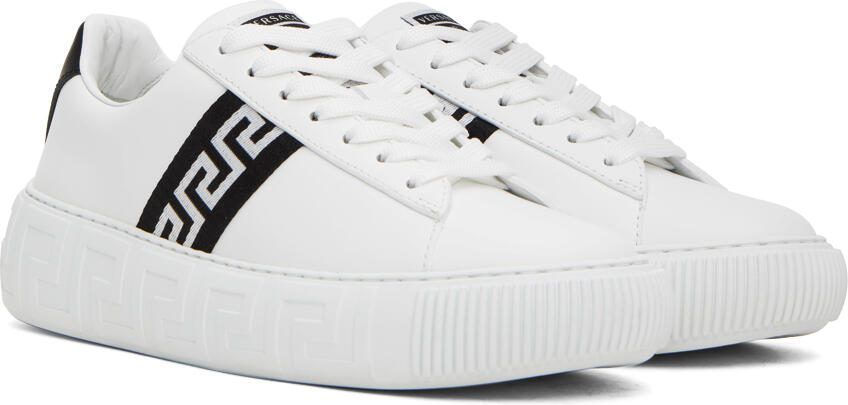 Versace White  Black Greca Sneakers - Picture 2