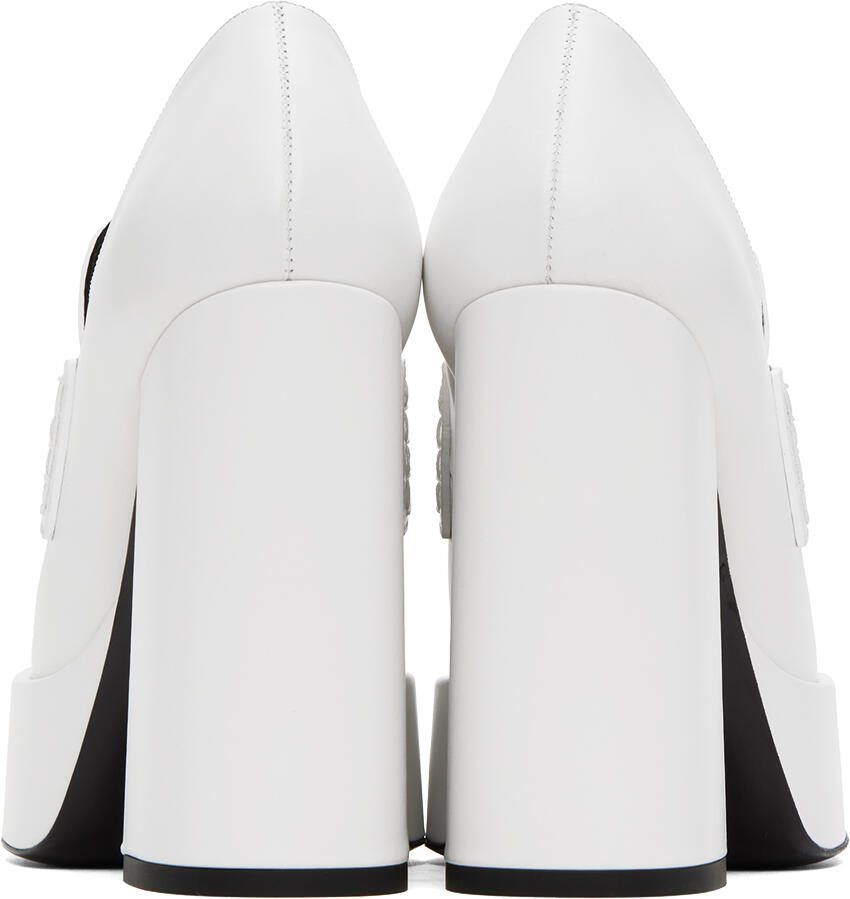Versace White Medusa Platform Heels