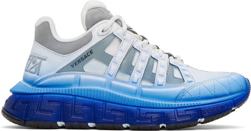 Versace White  Blue Trigreca Sneakers - Picture 5