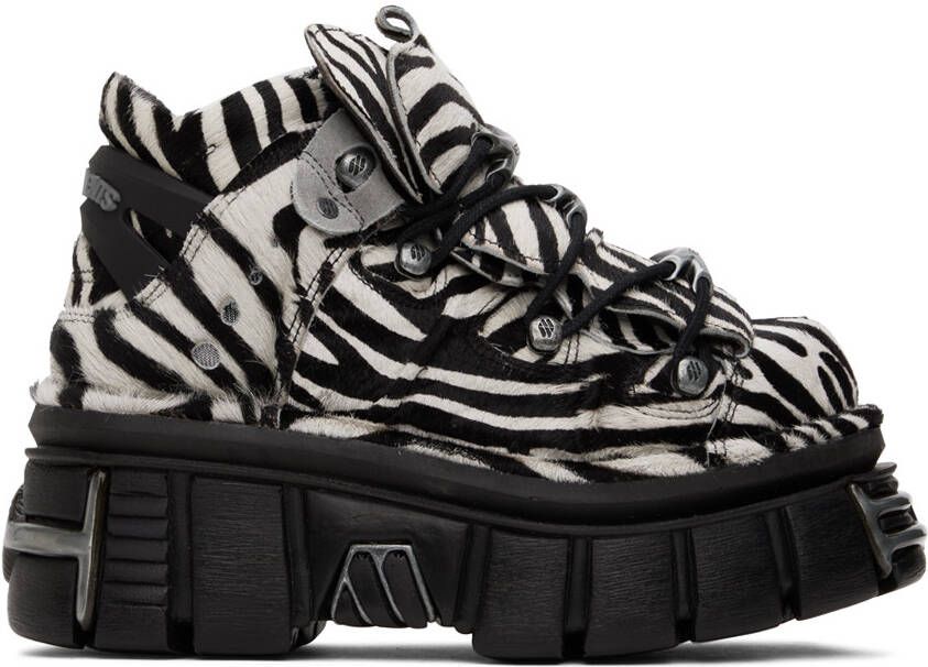 VETEMENTS Black  White Newrock Edition Platform Sneakers - Picture 5