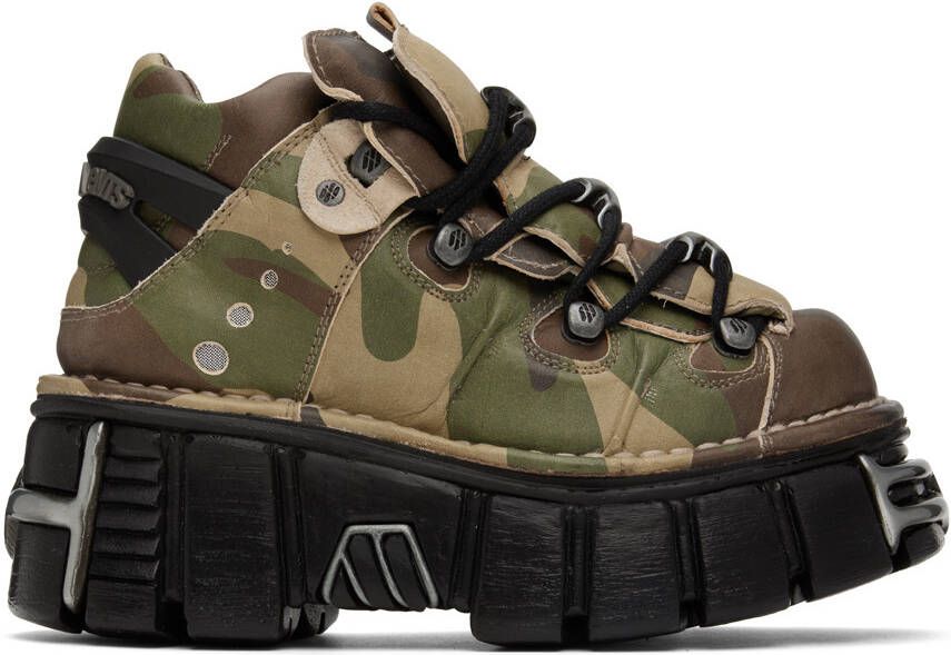 VETEMENTS Khaki New Rock Edition Platform Sneakers - Picture 5