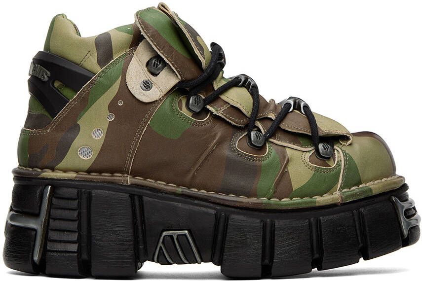 VETEMENTS Khaki New Rock Edition Platform Sneakers - Picture 4