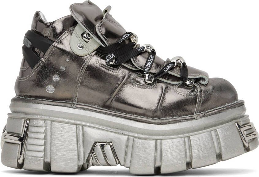 VETEMENTS Silver New Rock Edition Platform Sneakers - Picture 4