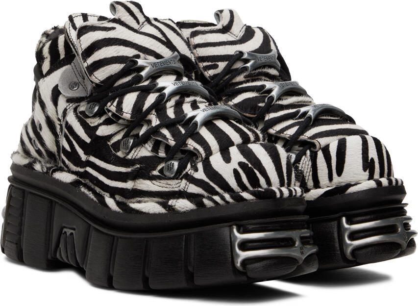 VETEMENTS Black  White Newrock Edition Platform Sneakers - Picture 2