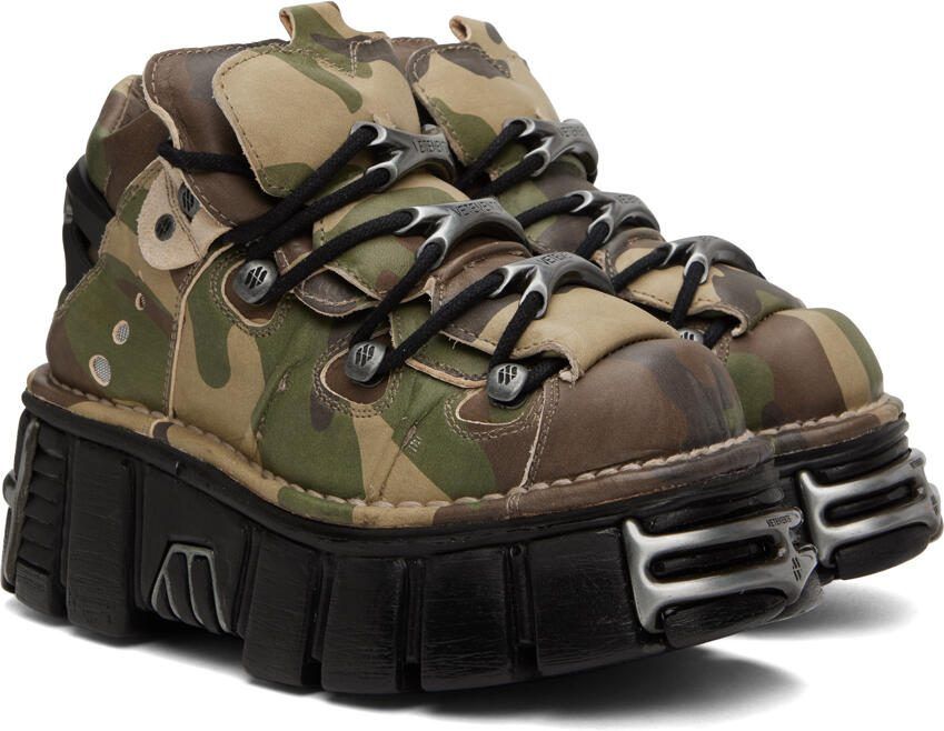 VETEMENTS Khaki New Rock Edition Platform Sneakers - Picture 2