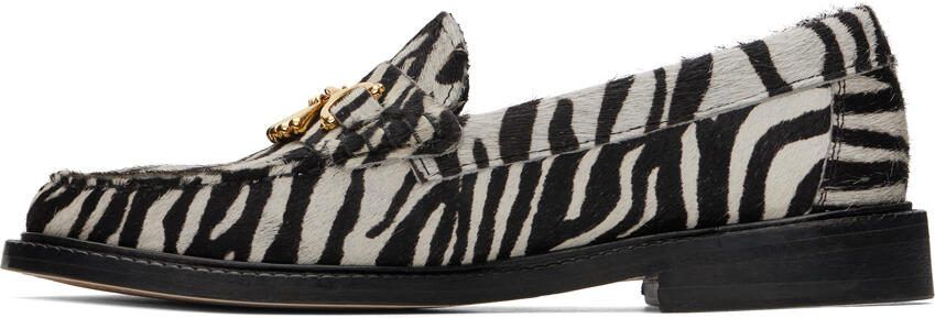 VINNY s Black  White Luxe Mocassin Snaffle Loafers - Picture 3