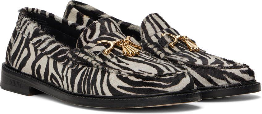 VINNY s Black  White Luxe Mocassin Snaffle Loafers - Picture 2