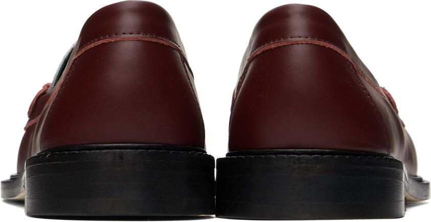VINNY s Burgundy  White Luxe Mocassin Snaffle Loafers