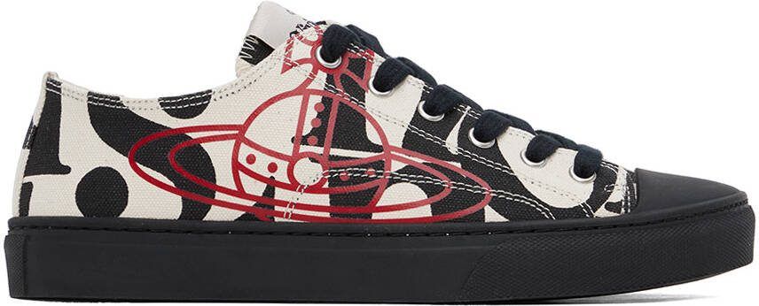 Vivienne Westwood Black  Off-White Plimsoll 2.0 Low Top Sneakers