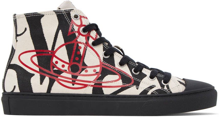 Vivienne Westwood Off-White  Black Plimsoll Sneakers - Picture 5