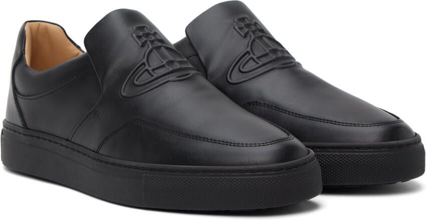 Vivienne Westwood Black Embossed Slip-On Sneakers - Picture 3