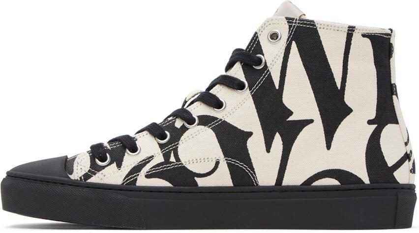 Vivienne Westwood Off-White  Black Plimsoll Sneakers - Picture 3