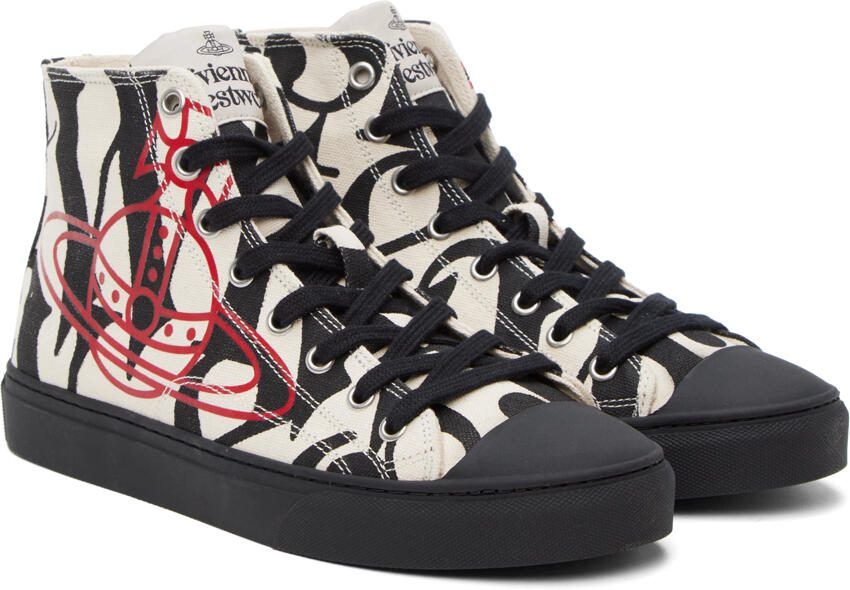 Vivienne Westwood Off-White  Black Plimsoll Sneakers - Picture 2