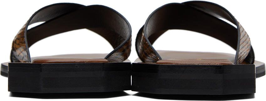 Wales Bonner Brown Snake-Embossed Sandals