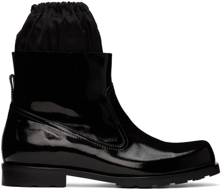 We11done Black Enamel Boots - Picture 5
