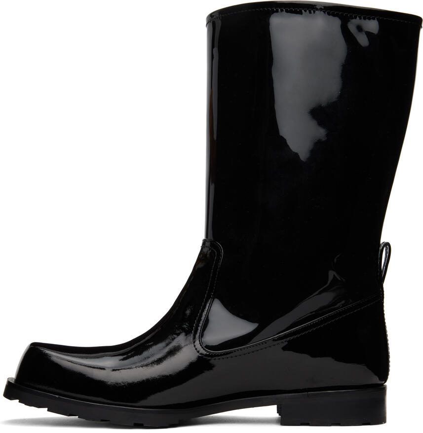 We11done Black Enamel Combat Boots - Picture 2