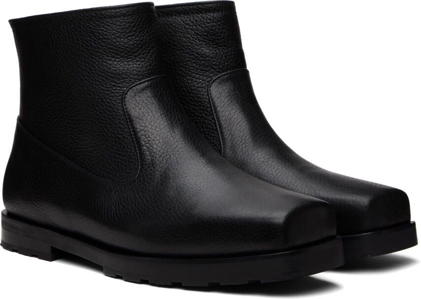 We11done Black Shrunken Ankle Boots - Picture 2