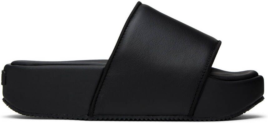 Y-3 Black Cushioned Platform Slides - Picture 6