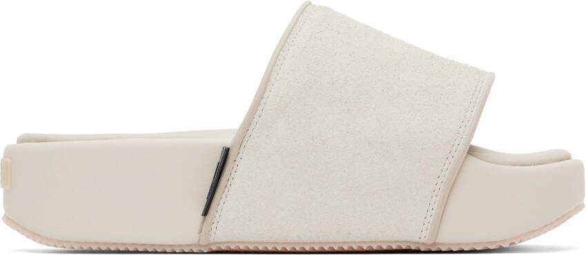 Y-3 Off-White Suede Platform Slides