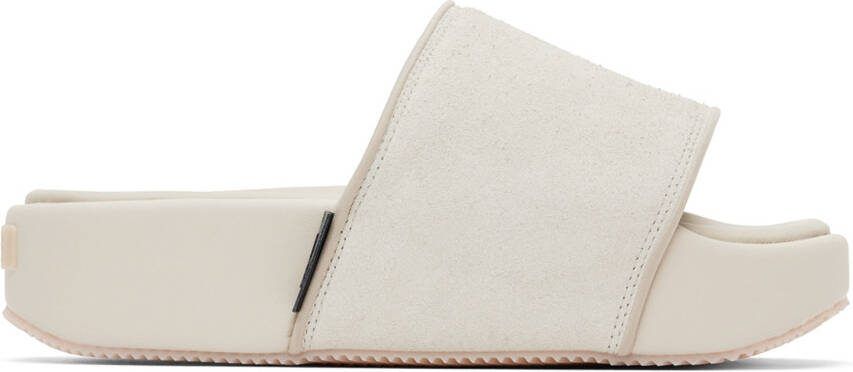 Y-3 Off-White Suede Platform Slides