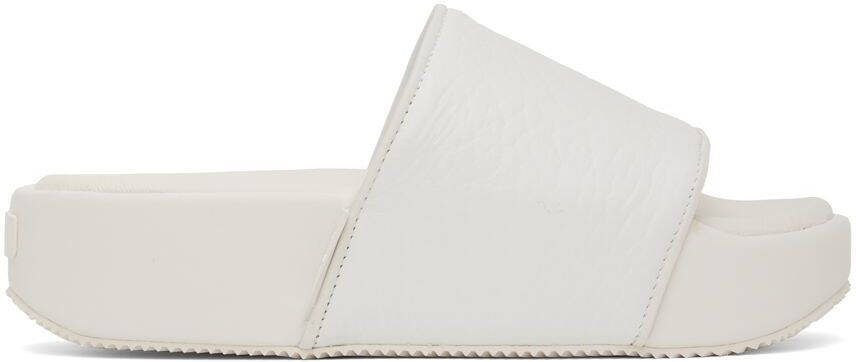 Y-3 White Leather Platform Slides - Picture 4