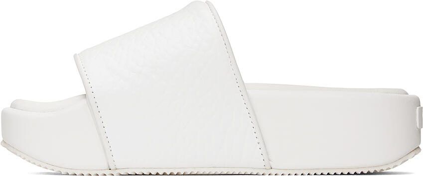 Y-3 White Leather Platform Slides - Picture 3