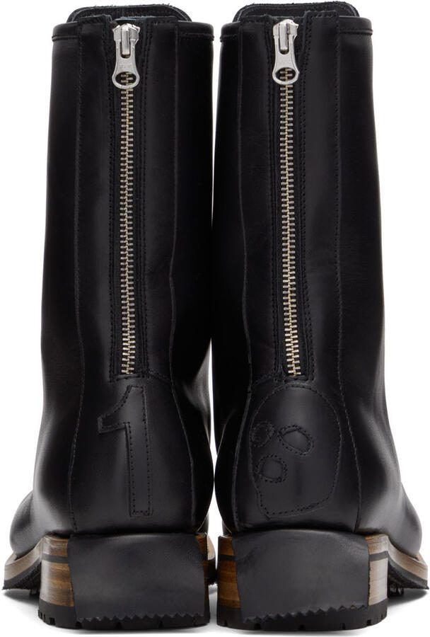 Youths in Balaclava Black Leather Lace-Up Boots - Picture 3