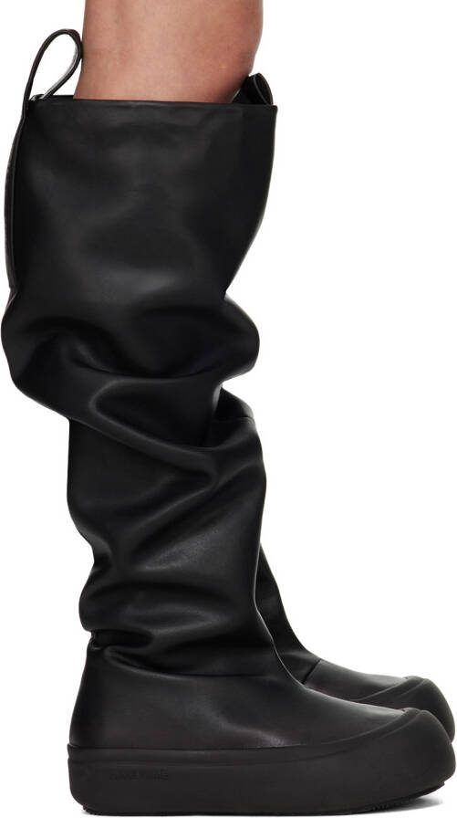 YUME Black Fisher Faux-Leather Boots - Picture 2